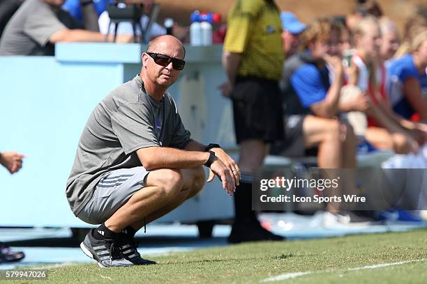 Weber State head coach Tim Crompton. The Duke University Blue Devils played the Weber State University Wildcats at Fetzer Field in Chapel Hill, NC in...