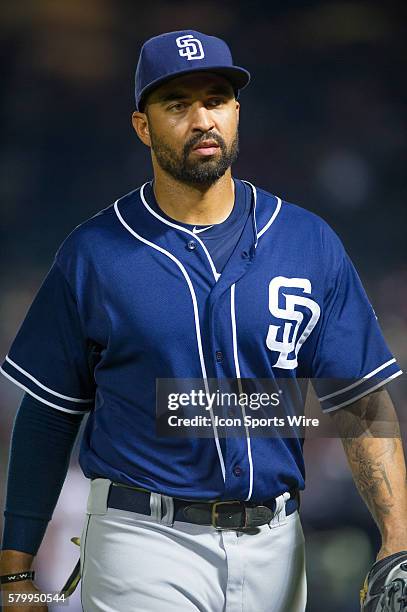 San Diego Padres Right fielder Matt Kemp during a regular season game between the San Deigo Padres and the Atlanta Braves at Turner Field in Atlanta,...