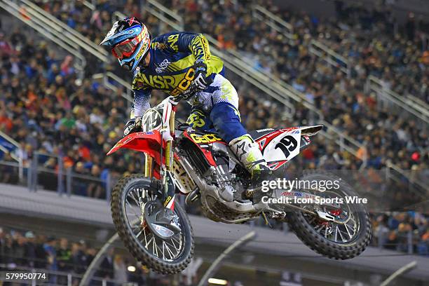 Justin Bogle Honda CRF 450 Cushing, OK GEICO Honda in action during the AMA Monster Energy Supercross, held at Daytona International Speedway, Florida