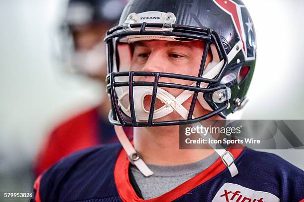 Houston Texans Center James Ferentz during the Texans Training Camp at Houston Methodist Training Center in Houston, Texas.