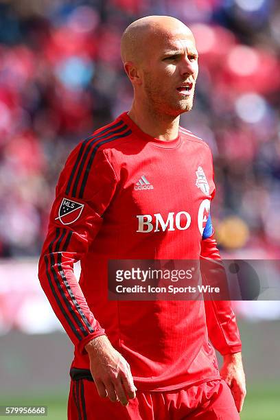 Toronto FC midfielder Michael Bradley during the first half of the game between the New York Red Bulls and the Toronto FC played at Redbull Arena in...
