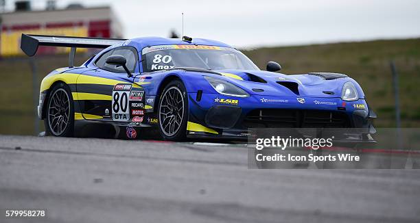 Dan Knox, driving a Dodge Viper GT3R for Lone Star Racing during the Pirelli World Challenge Grand Prix of Texas at the Circuit of the Americas,...