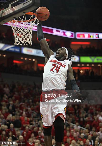 Louisville Cardinals forward Montrezl Harrell in a game between the University of Virginia Cavaliers and the University of Louisville Cardinals in...