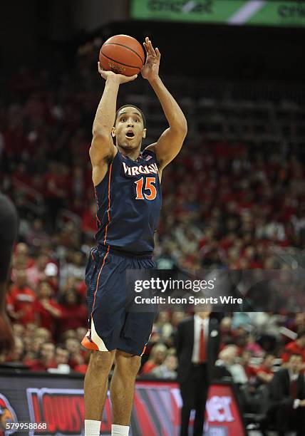 Virginia Cavaliers guard Malcolm Brogdon in a game between the University of Virginia Cavaliers and the University of Louisville Cardinals in...