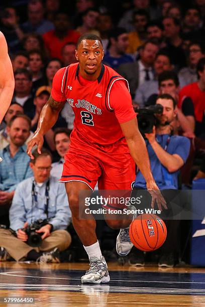 St. John's Red Storm forward Christian Jones during the first half of the Big East Tournament game between the Marquette Golden Eagles and the St....
