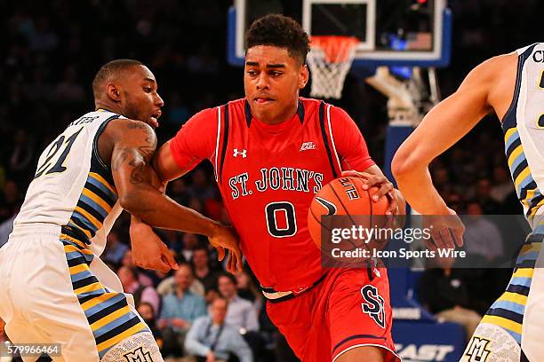 St. John's Red Storm guard Malik Ellison during the first half of the Big East Tournament game between the Marquette Golden Eagles and the St. John's...