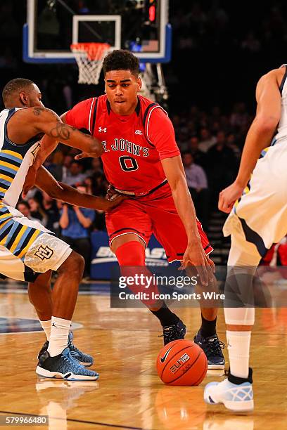 St. John's Red Storm guard Malik Ellison during the first half of the Big East Tournament game between the Marquette Golden Eagles and the St. John's...