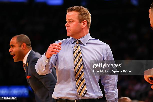 Marquette Golden Eagles head coach Steve Wojciechowski during the first half of the Big East Tournament game between the Marquette Golden Eagles and...