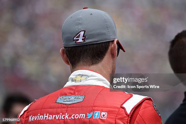 Kevin Harvick prior to the running of the Quicken Loans 400 NASCAR Sprint Cup Series race at Michigan International Speedway in Brooklyn, Mi