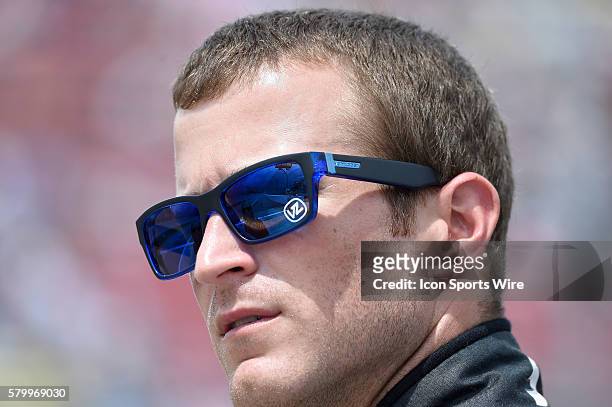 Kasey Kahne wearing his VZ sunglasses prior to the running of the Quicken Loans 400 NASCAR Sprint Cup Series race at Michigan International Speedway...