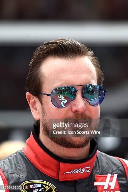 Race winner, Kurt Busch on pit road prior to the start of the Quicken Loans 400 NASCAR Sprint Cup Series race at Michigan International Speedway in...