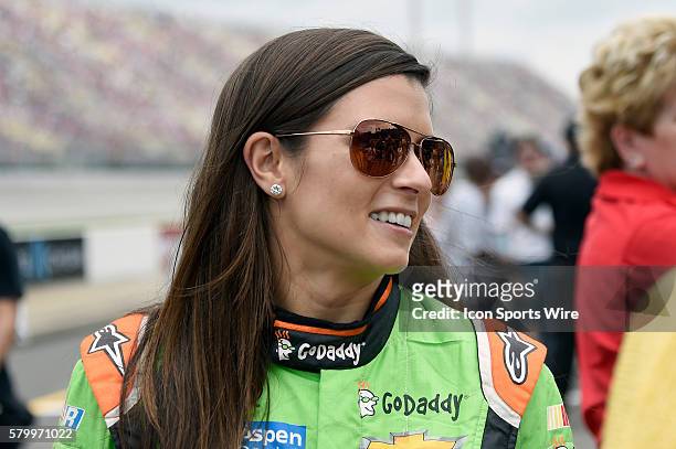Danica Patrick on Pit Road prior to racing in the Quicken Loans 400 NASCAR Sprint Cup Series race at Michigan International Speedway in Brooklyn, Mi