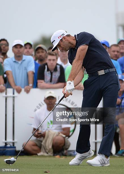 March 08 Dustin Johnson on the 18th Tee during the Final Round of the PGA - World Golf Championships-Cadillac Championship at Trump National Doral,...