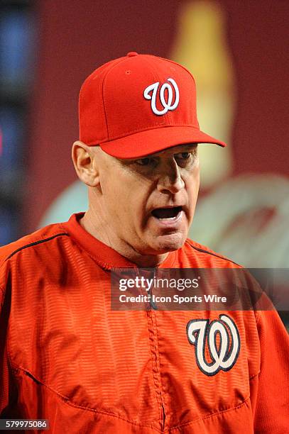 Washington Nationals manager Matt Williams in action against the San Diego Padres at Nationals Park in Washington, D.C. Where the Washington...