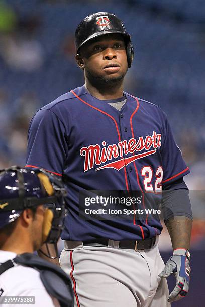 Minnesota Twins designated hitter Miguel Sano during the regular season Major League Baseball game between the Minnesota Twins and Tampa Bay Rays at...