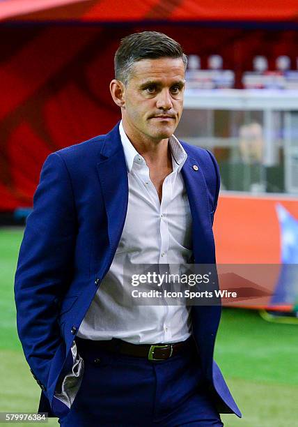 Canada Head Coach John Herdman before the FIFA 2015 Women's World Cup Group A match between Netherlands and Canada at the Olympic Stadium in...