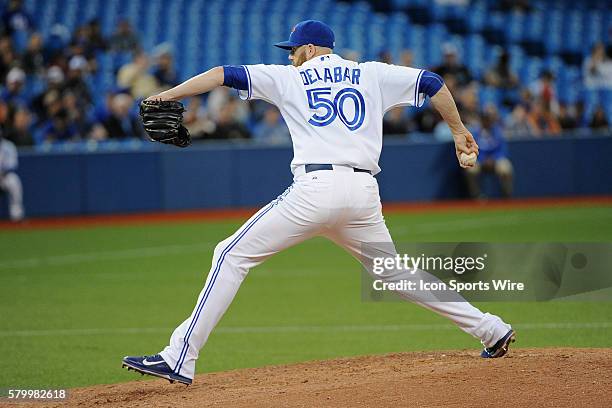 Toronto Blue Jays Pitcher Steve Delabar [5997] pitches during the Toronto Blue Jays 8-0 victory over the New York Mets at Rogers Centre in Toronto, ON