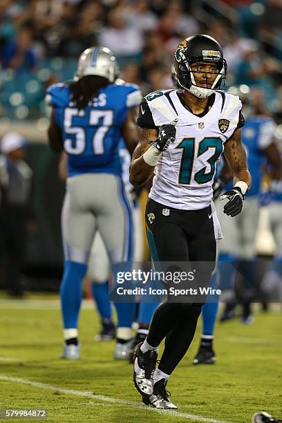 Jacksonville Jaguars wide receiver Rashad Greene during the preseason game between the Jacksonville Jaguars and the Detroit Lions at Everbank Field...