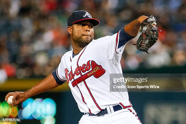 Atlanta Braves Pitcher Sugar Ray Marimon [9345] during the regular season match up between the New York Yankees and the Atlanta Braves at Turner...