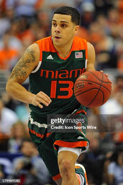 Miami Hurricanes guard Angel Rodriguez in action in the semifinal of the ACC Tournament at the Verizon Center in Washington, D.C. Where the Virginia...