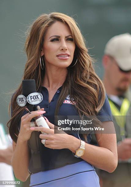 June 18, 2015 - Fox Sports commentator Holly Sonders during first round play at the 115th US Open at Chambers Bay, University Place, WA.