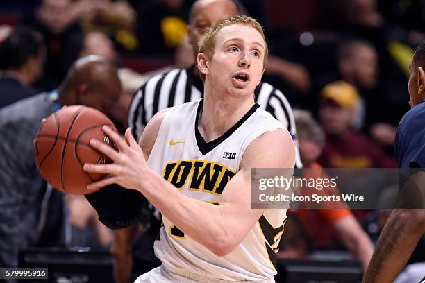 Iowa Hawkeyes guard Mike Gesell in action during a game between the Iowa Hawkeyes and the Penn State Nittany Lions in the Big Ten Tournament at the...