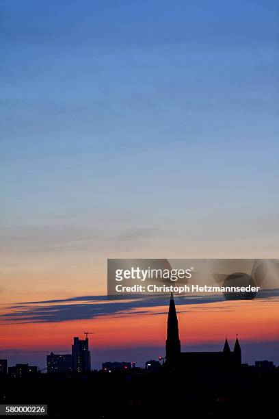 munich skyline - silhouette münchen stock pictures, royalty-free photos & images