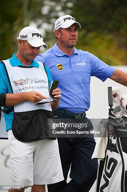 At the 16th green during the Final Round of the PGA - World Golf Championships-Cadillac Championship at Trump National Doral, in Doral Florida