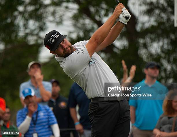 Ryan Moore tees off at the 17th green during the Final Round of the PGA - World Golf Championships-Cadillac Championship at Trump National Doral, in...