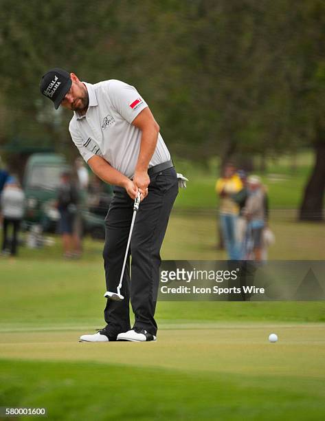 Ryan Moore strokes at the 17th green during the Final Round of the PGA - World Golf Championships-Cadillac Championship at Trump National Doral, in...