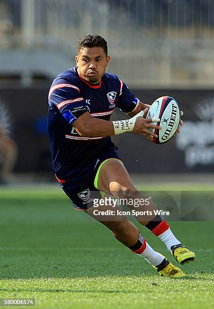 Folau Niua of the USA during an international rugby friendly match against Harlequins at PPL Park, in Chester, PA. Harlequins won 24-19.