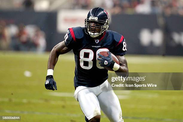 Houston Texans wide receiver Andre Johnson in the game against the Green Bay Packers at Reliant Stadium in Houston Texas on November 21, 2004. The...