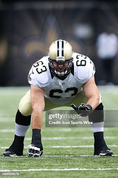 New Orleans Saints guard Mike McGlynn during the game between the Houston Texans and New Orleans Saints at the Mercedes-Benz Superdome in New...