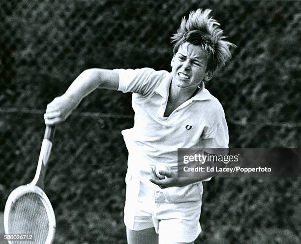 John Lloyd of Great Britain in action during the Junior Wimbledon tournament at the All England Lawn Tennis Club in Wimbledon, London, 11th September...