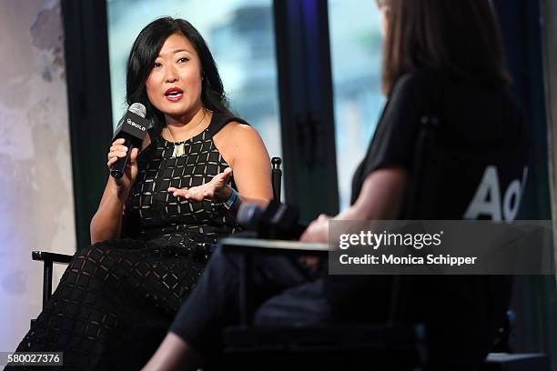 At JUST Goods Grace Jeon speaks with Donna Freydkin at AOL Build Presents JUST Goods, Inc. CEO Grace Jeon at AOL HQ on July 25, 2016 in New York City.