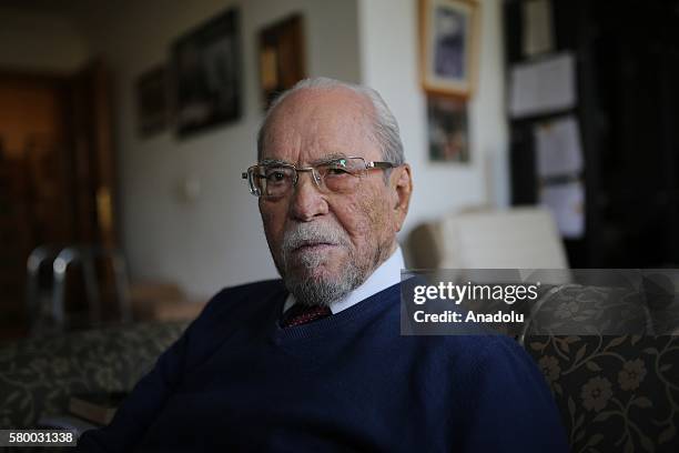 File photo shows that Famous Turkish historian Halil Inalcik poses at his house in Ankara, Turkey on September 8, 2015. World-renowned Turkish...