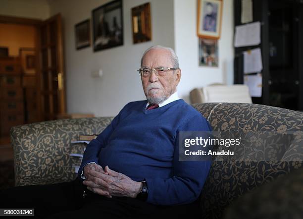 File photo shows that Famous Turkish historian Halil Inalcik poses at his house in Ankara, Turkey on September 8, 2015. World-renowned Turkish...