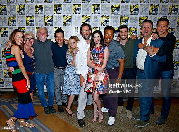 Grimm Panel and Press Room" -- Pictured: Bree Turner, Lynn Kouf, Producer; Jim Kouf, Executive Producer; Reggie Lee, Claire Coffee, Silas Weir...