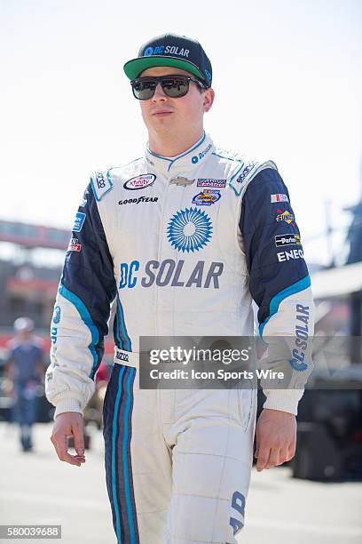 Brennan Poole gets ready to practice for the TREATMYCLOT.com 300 NASCAR Xfinity Series race at Auto Club Speedway in Fontana, CA.