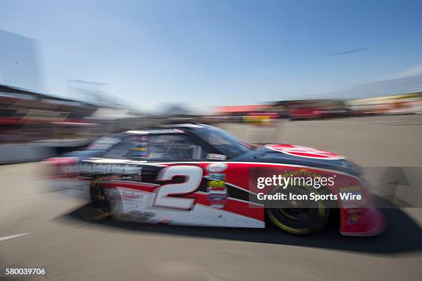 Austin Dillon gets ready to practice for the TREATMYCLOT.com 300 NASCAR Xfinity Series race at Auto Club Speedway in Fontana, CA.