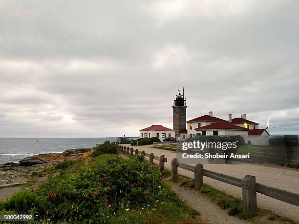 beavertail lighthouse, jamestown, ri - rhode island stock pictures, royalty-free photos & images