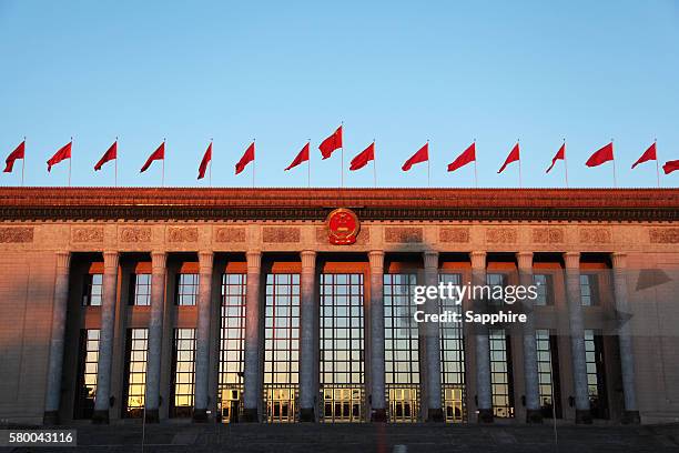 the great hall of the people - government building stockfoto's en -beelden
