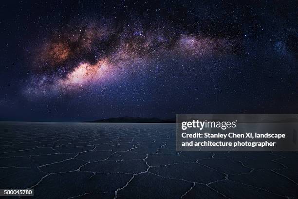 salar de uyuni milky way - chile desert stock pictures, royalty-free photos & images