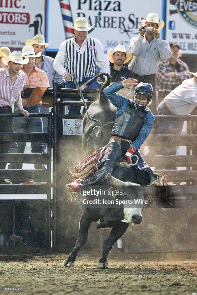 Prca Pro Rodeo Derek Kolbaba scored a 72.5 during the PRCA Pro Rodeo Extreme Bulls ...