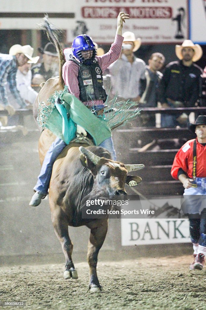 Prca Pro Rodeo Brady Portenier during the PRCA Pro Rodeo Extreme Bulls competition ...
