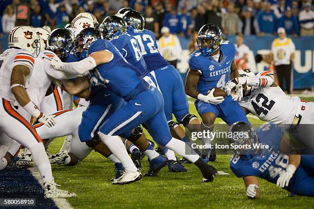 October 15, 2015 Kentucky running back Mikel Horton runs the ball across the line scoring a touchdown during the last couple minutes of the NCAA...