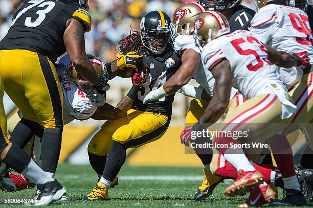 Pittsburgh Steelers Running Back DeAngelo Williams [7710] runs with the football in action during a game between the San Francisco 49ers and the...