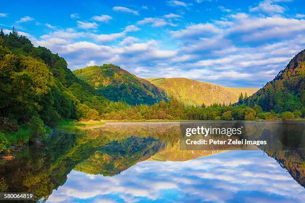 lower lake landscape glendalough - killarney lake stock pictures, royalty-free photos & images