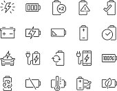 Line Battery Icons