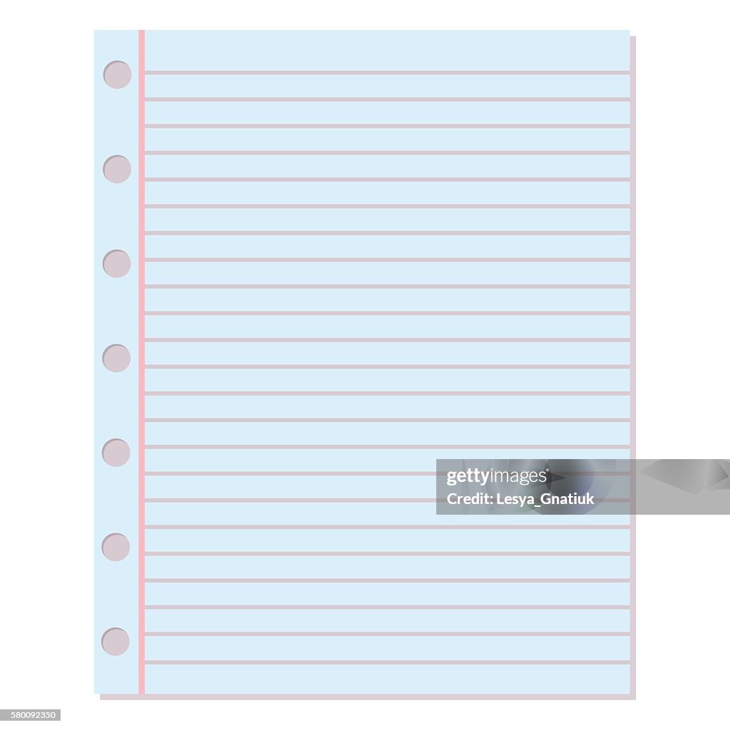 Notebook Paper Page Vector Notebook Paper Vector Background High-Res Vector Graphic - Getty Images